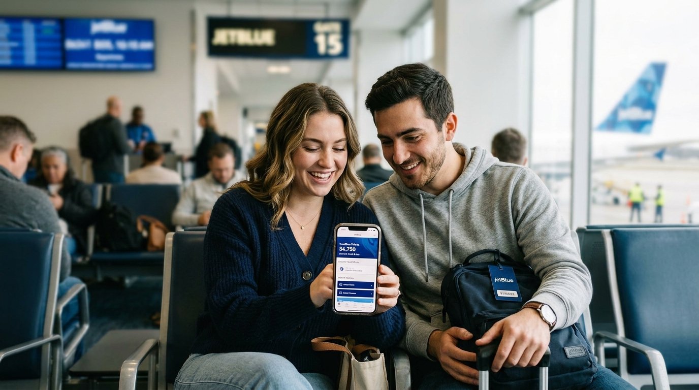 JetBlue TrueBlue points and Mosaic status 2026 explained with credit card tiles