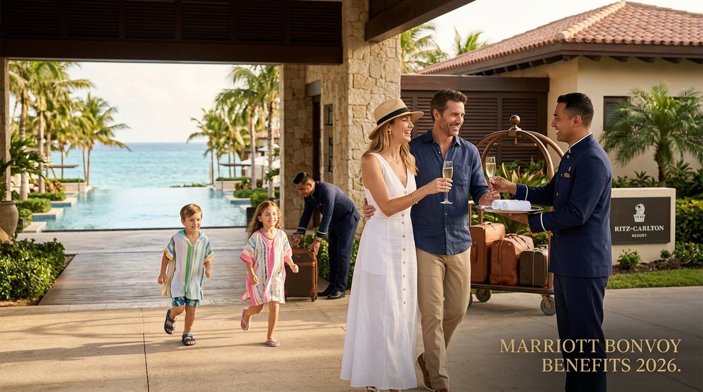 Marriott Bonvoy Benefits 2026 full breakdown elite status 5th-night-free Choice Benefits credit cards